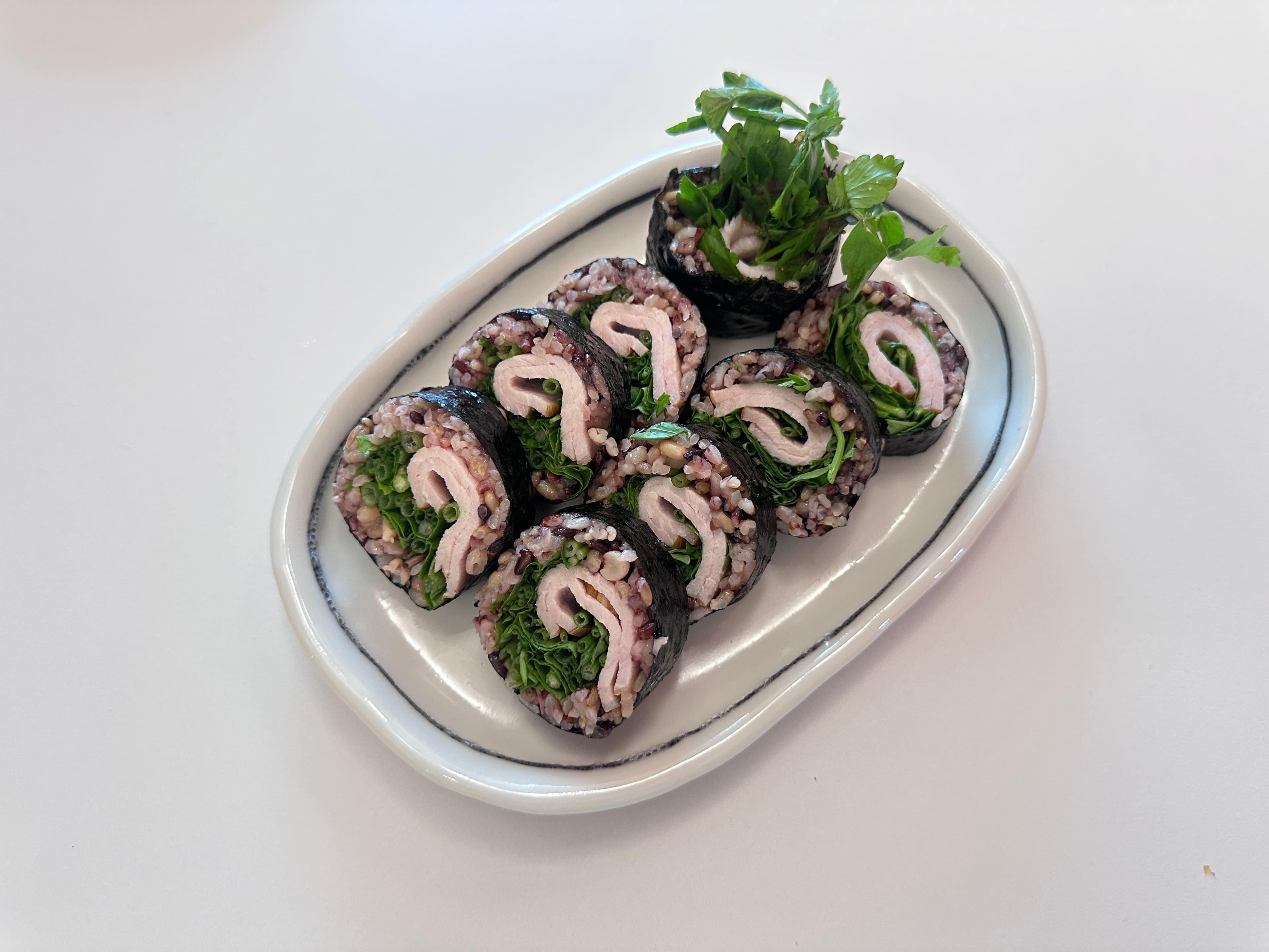 무설탕 햄 미나리 김밥