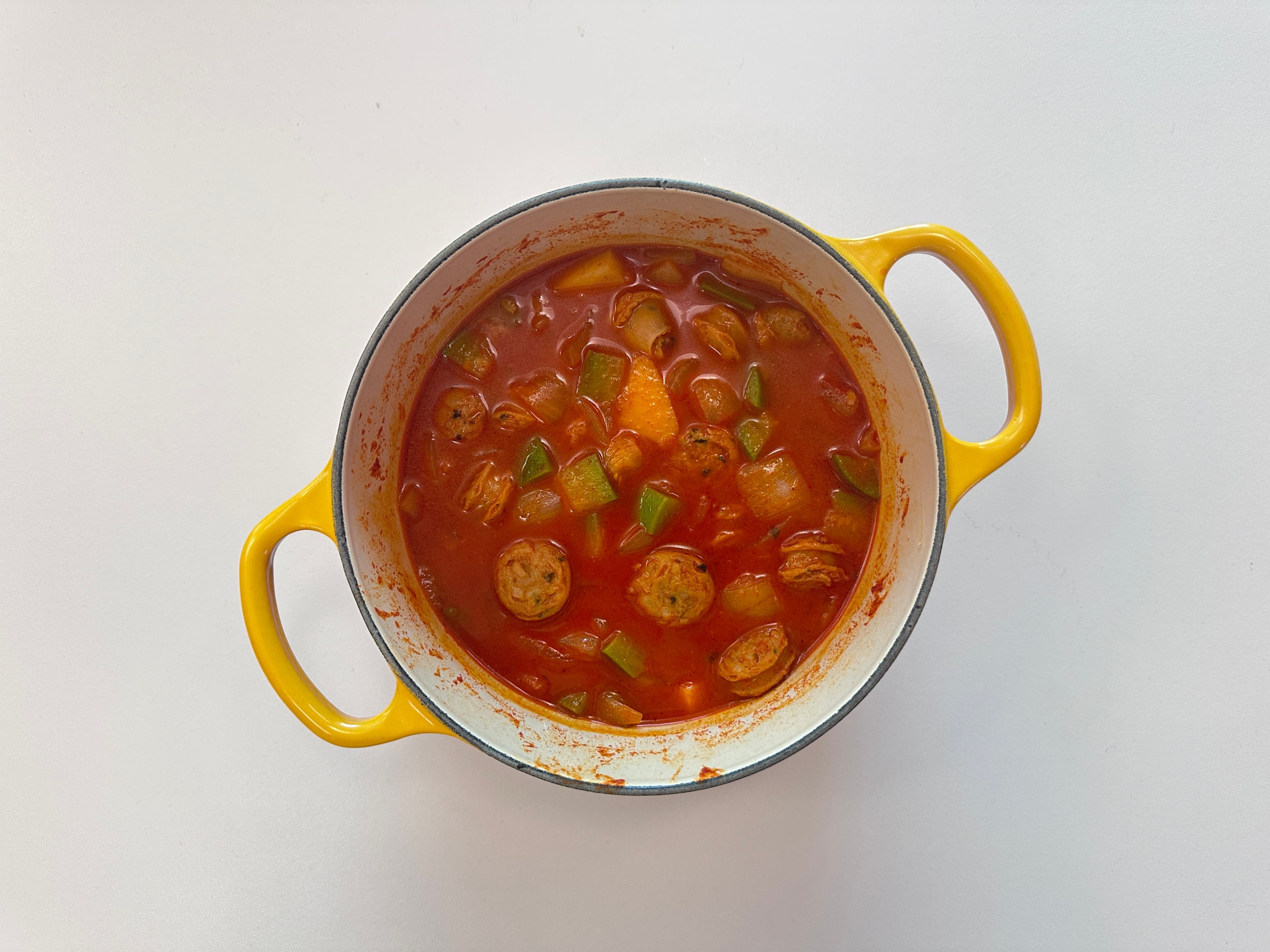 무설탕 소시지 고추장 찌개 3단계