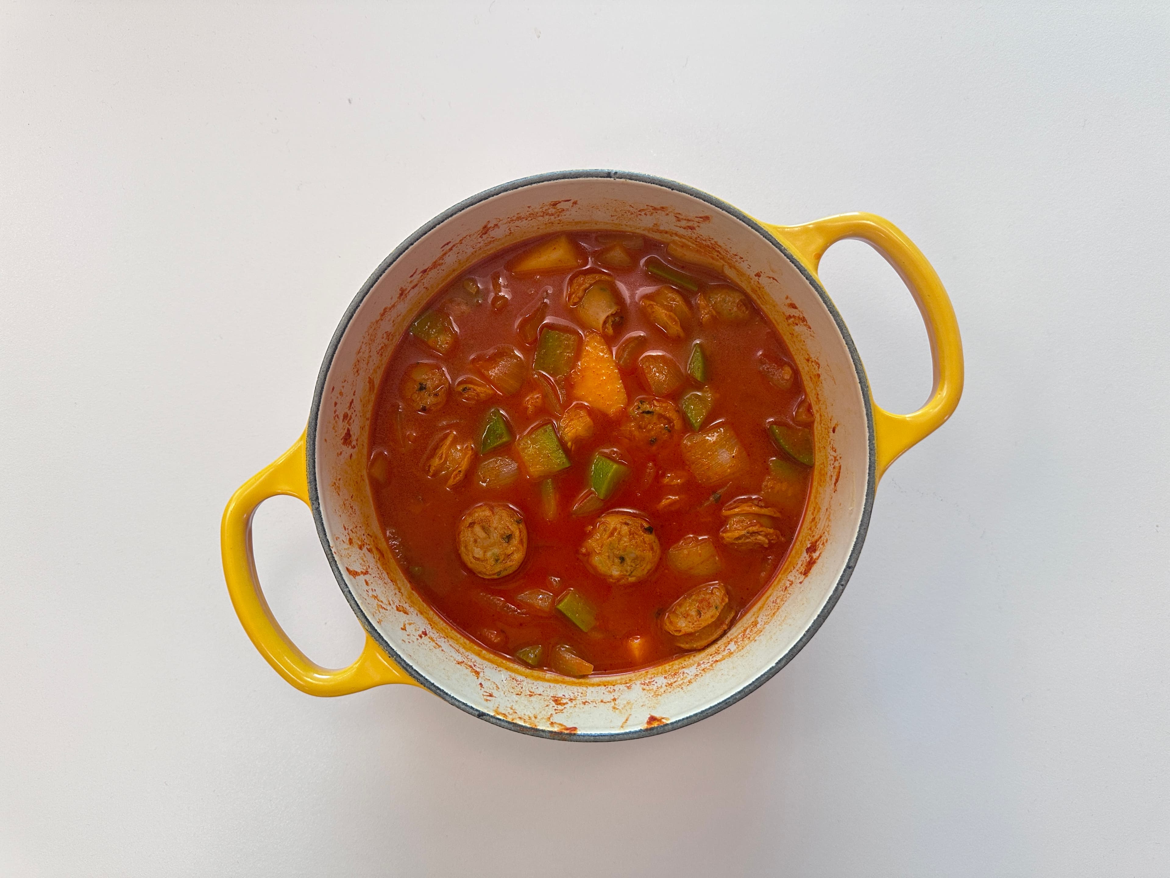 무설탕 소시지 고추장 찌개 4단계